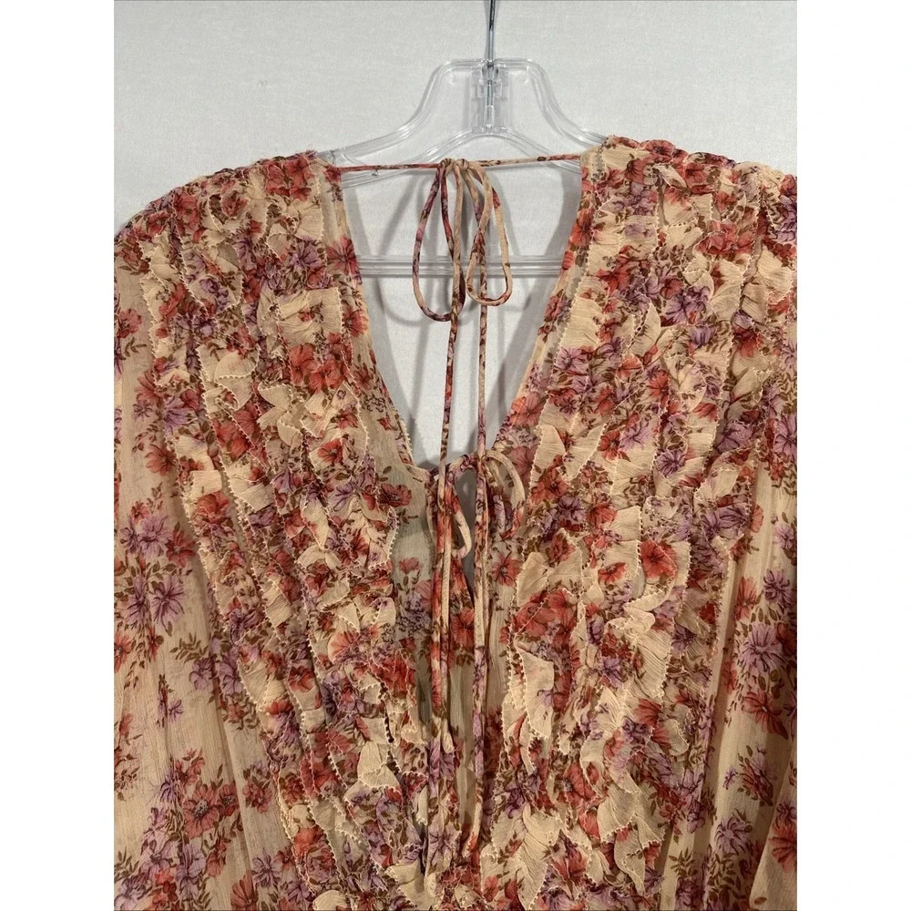 NWT $540 The Kooples [ 1 ] Vintage Flowers Muslin High/Low Dress Pink #7108‎